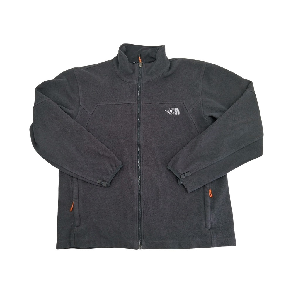 The North Face Fleece Jacket Mens XL Gray Full Zip Pockets Outdoor Hiking